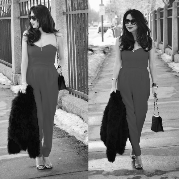H&M Pants - H&M Black Strapless Jumpsuit